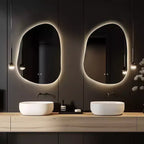 Miroir de courtoisie LED irrégulier 22"x30" transparent
