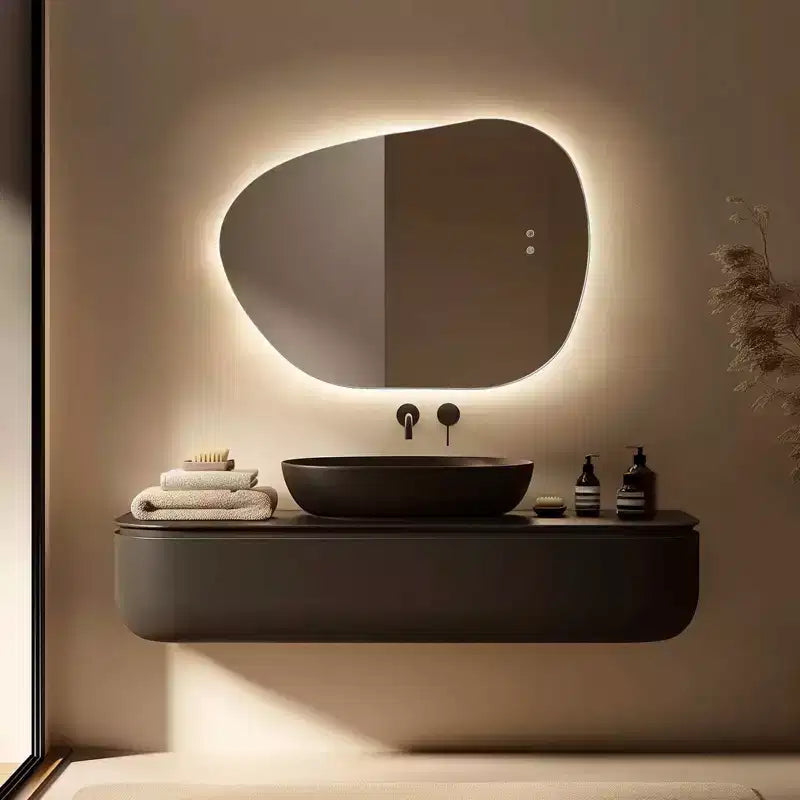 Miroir de courtoisie LED irrégulier 22"x30" transparent
