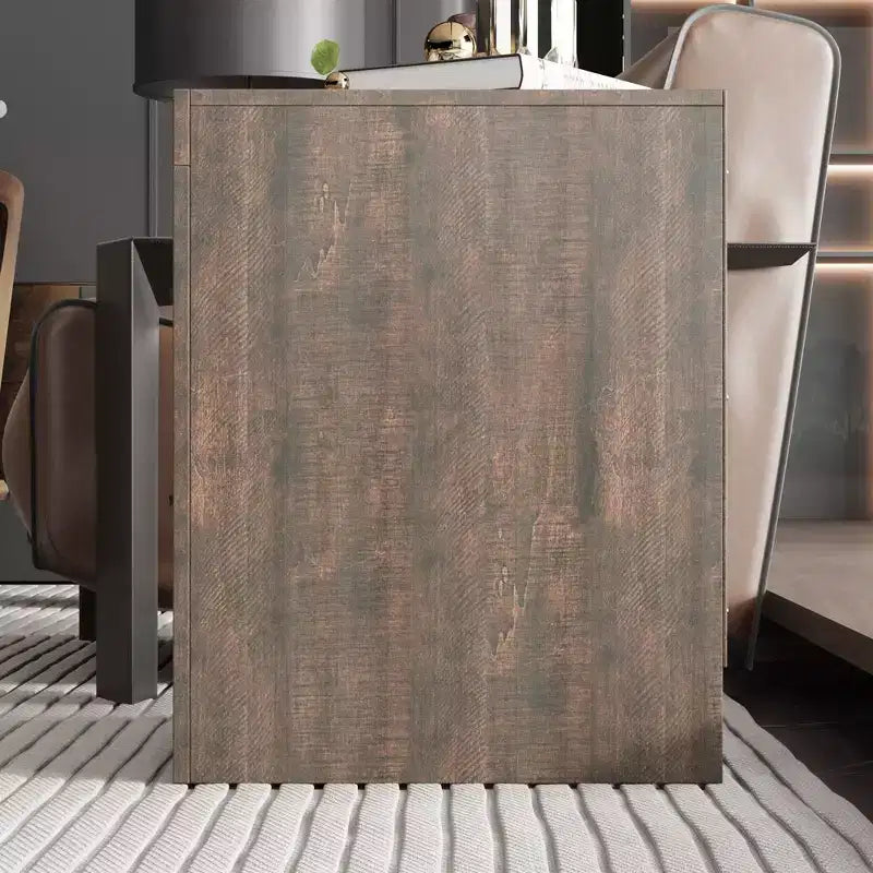 Table de chevet à deux tiroirs, meuble de rangement vertical avec accent grain de bois
