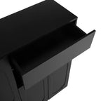 Banc de rangement 51W, banc à chaussures, meuble à chaussures, organiseur de porte-chaussures avec coussin, étagères réglables, portes arquées et dispositifs anti-rebond, blanc/noir