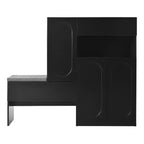 Banc de rangement 51W, banc à chaussures, meuble à chaussures, organiseur de porte-chaussures avec coussin, étagères réglables, portes arquées et dispositifs anti-rebond, blanc/noir
