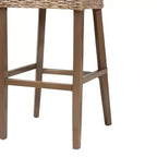 Tabouret de bar en rotin et bois d'acajou gris/taupe rustique