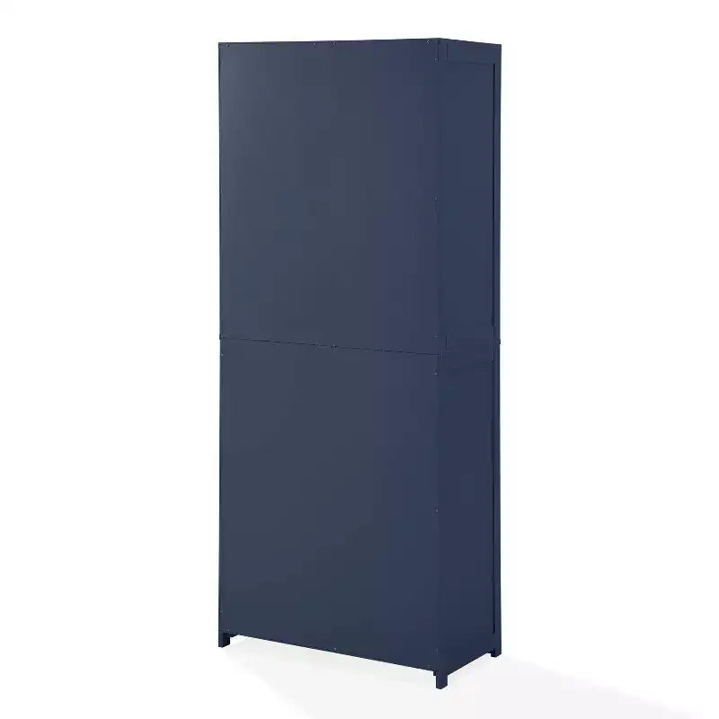 Armoire de rangement de cuisine de 170 cm de haut (bleu marine) : Design traditionnel de ferme, placage bois, cadre en MDF, 3 étagères réglables