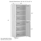 Armoire de rangement de cuisine de 170 cm de haut (bleu marine) : Design traditionnel de ferme, placage bois, cadre en MDF, 3 étagères réglables