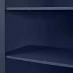 Armoire de rangement de cuisine de 170 cm de haut (bleu marine) : Design traditionnel de ferme, placage bois, cadre en MDF, 3 étagères réglables