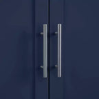 Armoire de rangement de cuisine de 170 cm de haut (bleu marine) : Design traditionnel de ferme, placage bois, cadre en MDF, 3 étagères réglables
