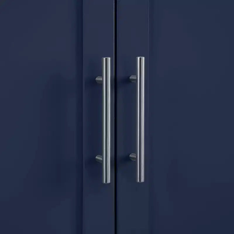 Armoire de rangement de cuisine de 170 cm de haut (bleu marine) : Design traditionnel de ferme, placage bois, cadre en MDF, 3 étagères réglables