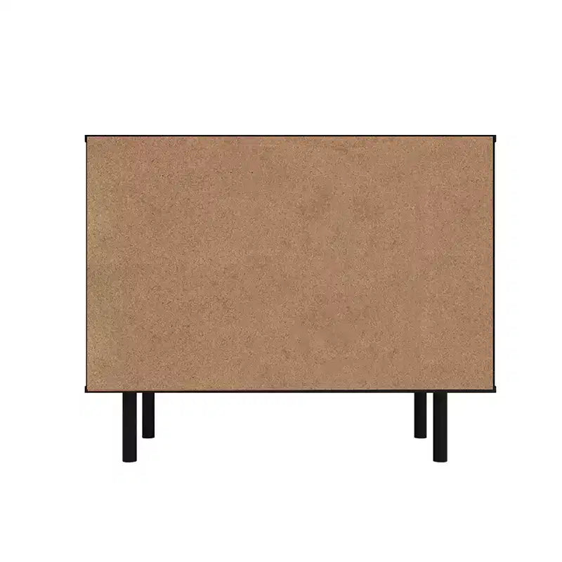 Buffet mi-siècle moderne 4 étagères noir/naturel