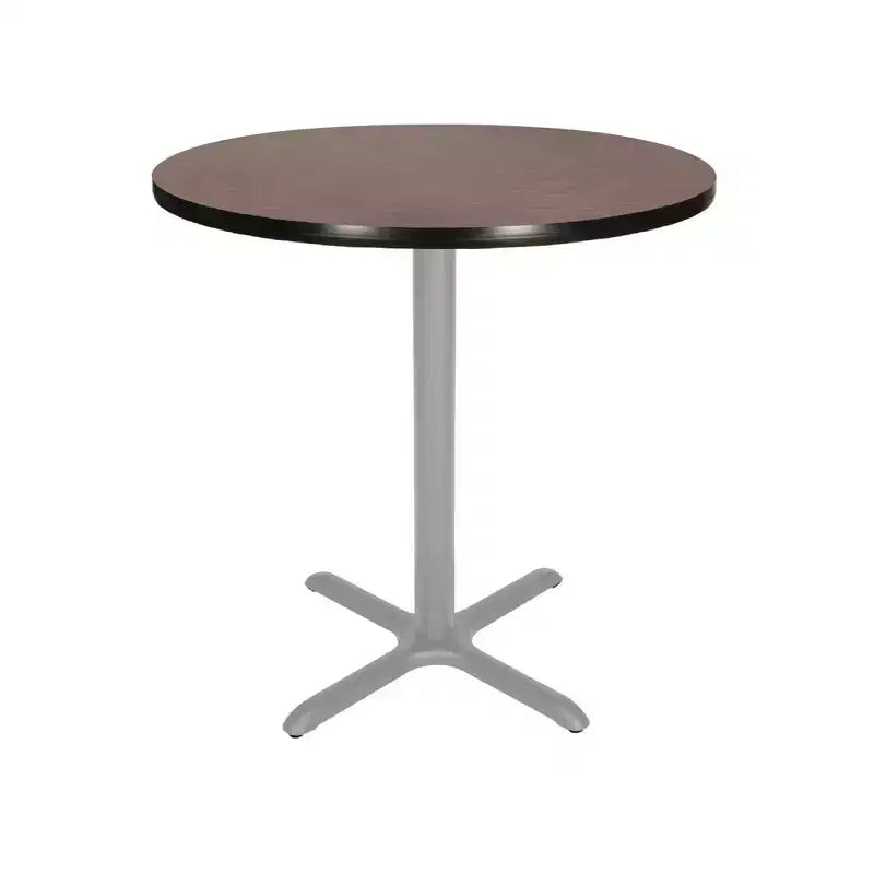 Hampden Furnishings 36" Bennet Collection Round with X Base Dining Table Gray/Mahogany