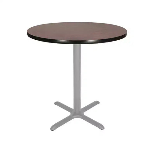 Hampden Furnishings 36" Bennet Collection Round with X Base Dining Table Gray/Mahogany