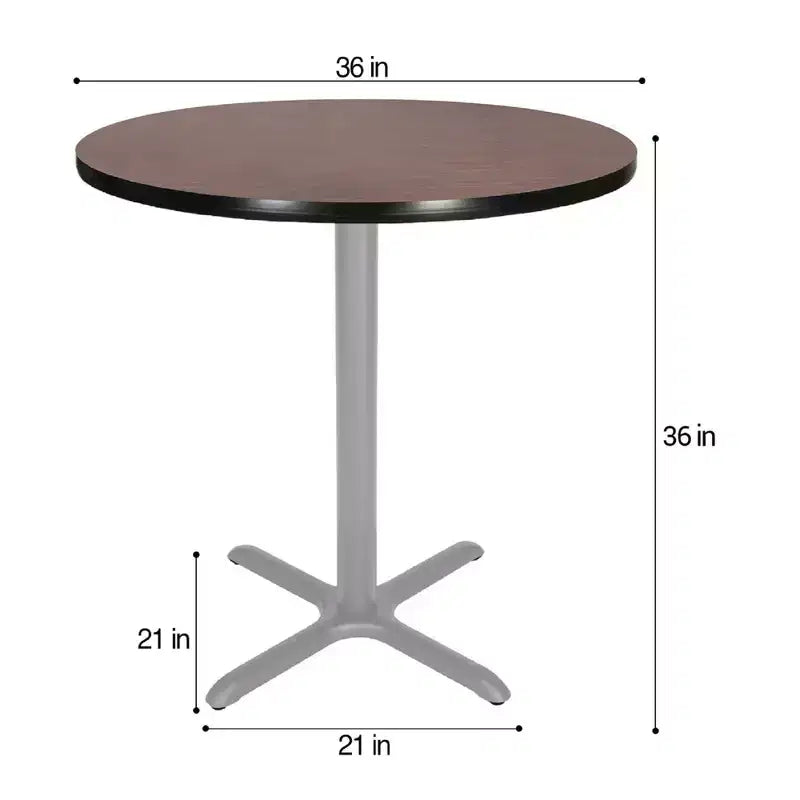 Table à manger 36" avec base en X Gris/Acajou