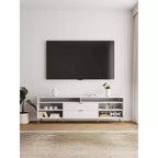 Meuble TV de 85 po pour téléviseurs jusqu'à 80 po, blanc