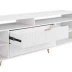 Meuble TV de 85 po pour téléviseurs jusqu'à 80 po, blanc