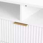 Meuble TV de 85 po pour téléviseurs jusqu'à 80 po, blanc