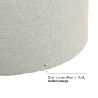 Pouf de rangement gris clair avec plateau en bois : Rembourré, rond, capitonné, cadre en bois