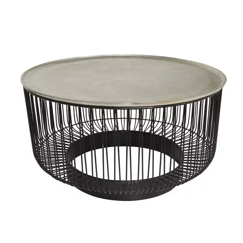 Olivia & May Metal Geometric Open Frame Wire Coffee Table