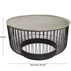 Table basse en fil de fer à cadre ouvert géométrique en métal