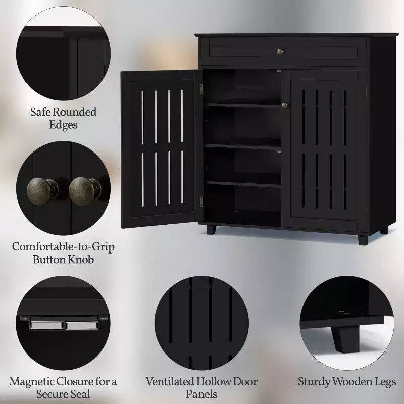 Meuble de rangement à chaussures en bois à 4 niveaux
