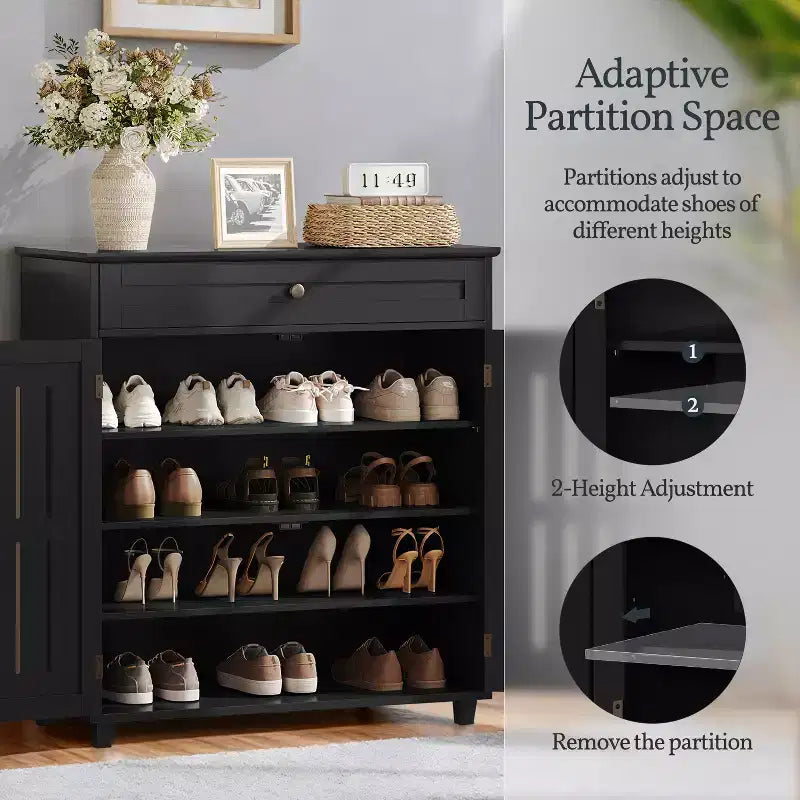 Meuble de rangement à chaussures en bois à 4 niveaux