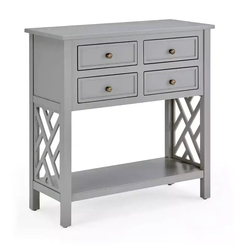 Console en bois de 32 po avec 4 tiroirs