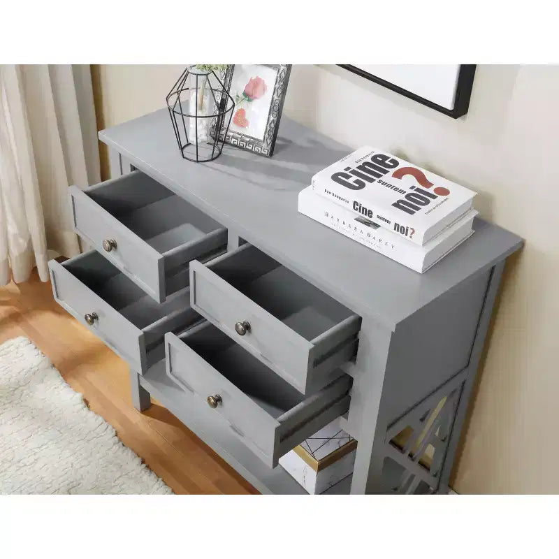 Console en bois de 32 po avec 4 tiroirs