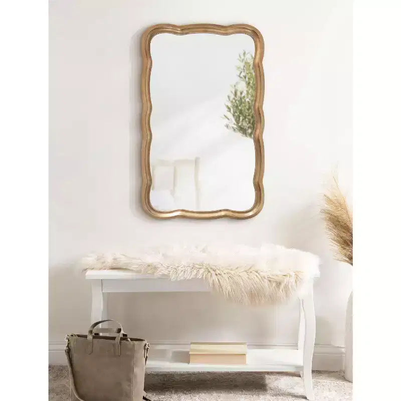 Miroir festonné en MDF, 24x38, doré