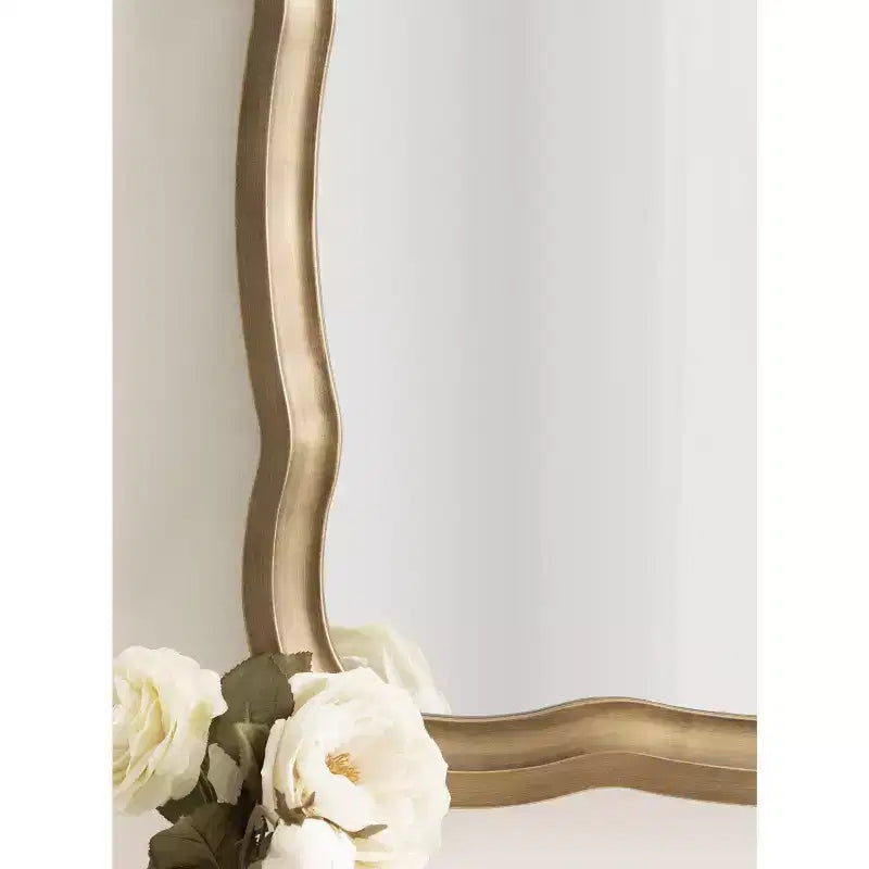 Miroir festonné en MDF, 24x38, doré