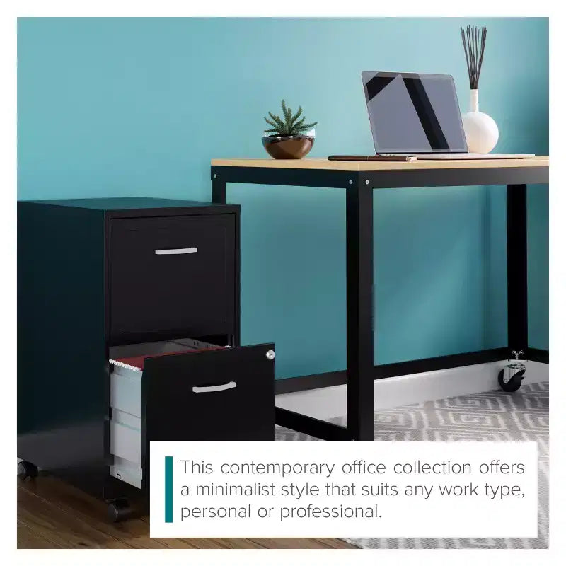 Bureau mobile en métal de 122 cm de large pour bureau à domicile avec plateau en érable