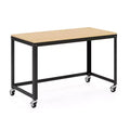48" Wide Mobile Metal Desk for Home Office with Maple Top - Space Solutions