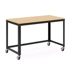 48" Wide Mobile Metal Desk for Home Office with Maple Top - Space Solutions
