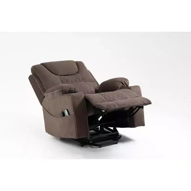 Fauteuil releveur électrique en cuir synthétique/velours, fauteuil relax inclinable électrique pour personnes âgées