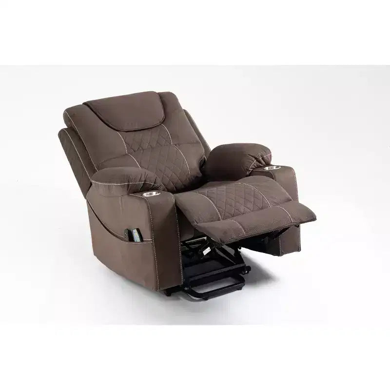 Fauteuil releveur électrique en cuir synthétique/velours, fauteuil relax inclinable électrique pour personnes âgées