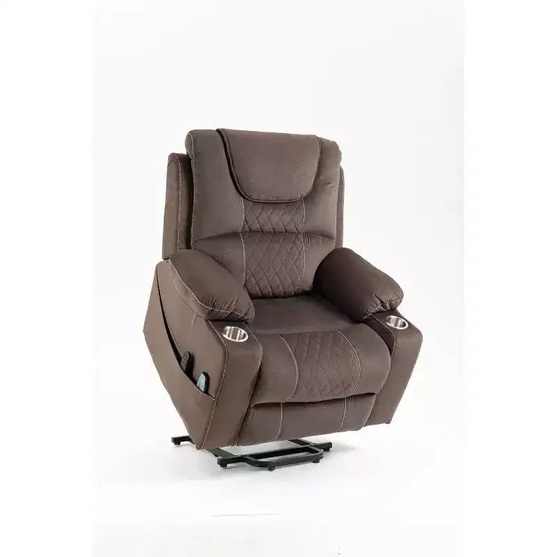 Fauteuil releveur électrique en cuir synthétique/velours, fauteuil relax inclinable électrique pour personnes âgées