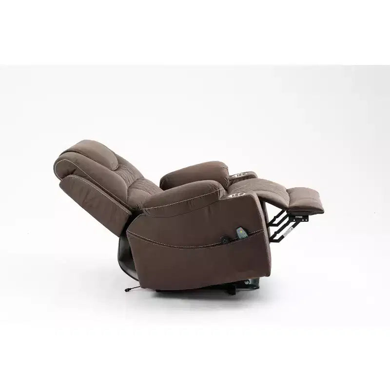 Fauteuil releveur électrique en cuir synthétique/velours, fauteuil relax inclinable électrique pour personnes âgées