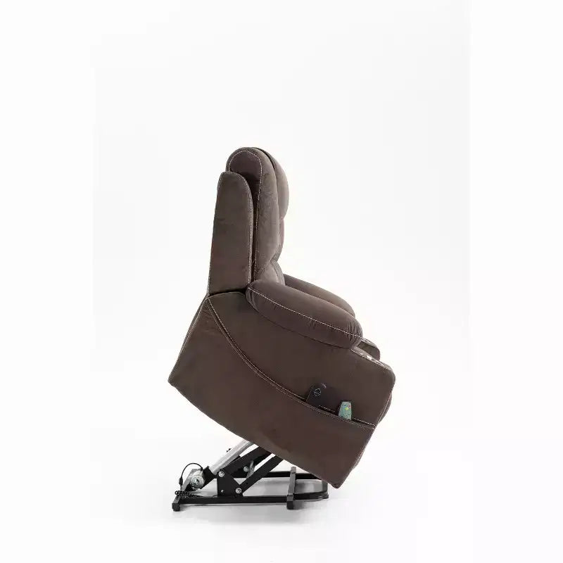 Fauteuil releveur électrique en cuir synthétique/velours, fauteuil relax inclinable électrique pour personnes âgées