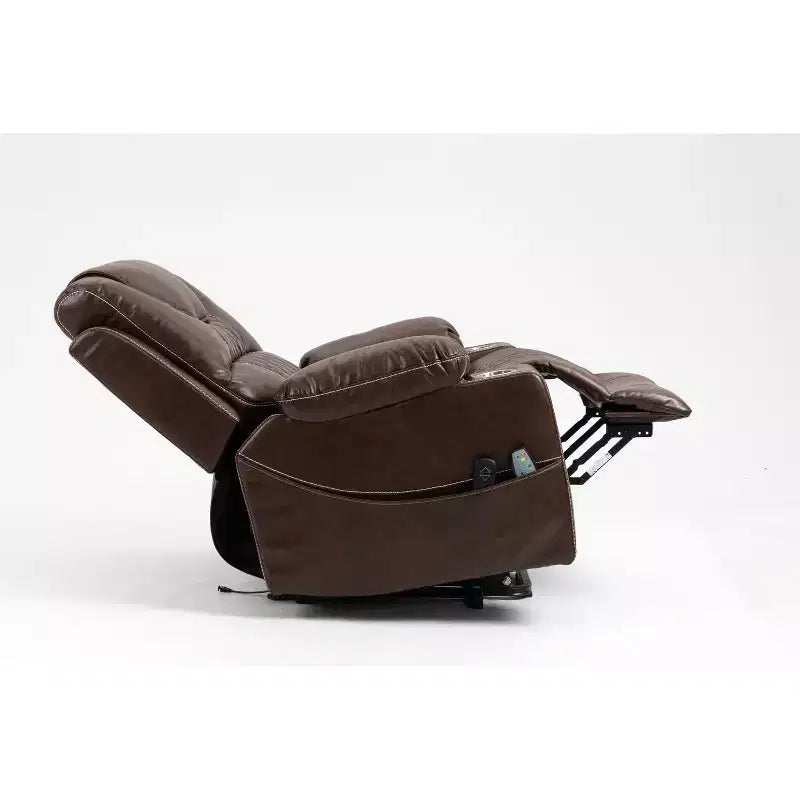 Fauteuil releveur électrique en cuir synthétique/velours, fauteuil relax inclinable électrique pour personnes âgées