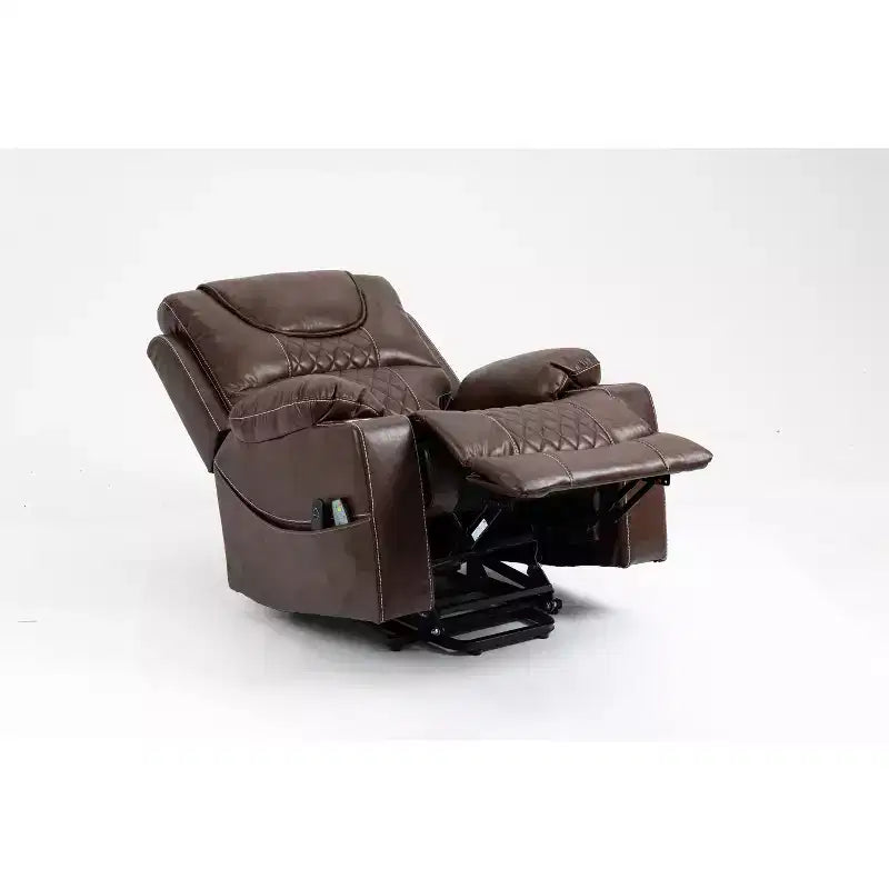 Fauteuil releveur électrique en cuir synthétique/velours, fauteuil relax inclinable électrique pour personnes âgées