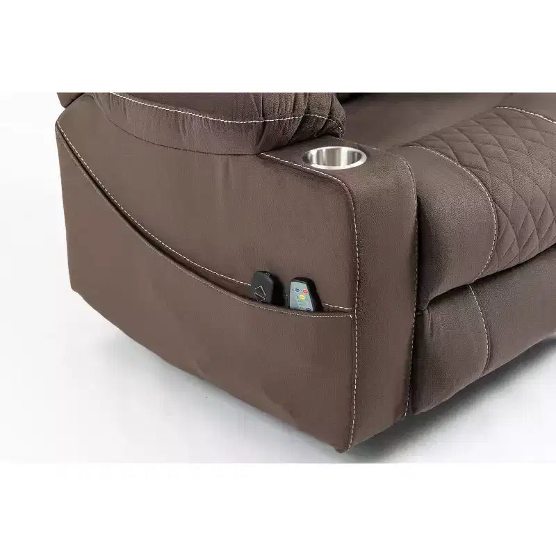 Fauteuil releveur électrique en cuir synthétique/velours, fauteuil relax inclinable électrique pour personnes âgées