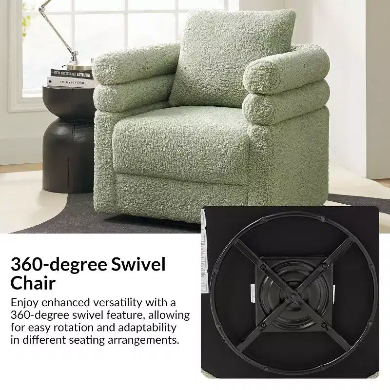 Chaise pivotante moderne avec deux oreillers