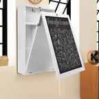 Table murale rabattable convertible en bureau avec tableau noir/ardoise Noir/Marron/Blanc/Gris