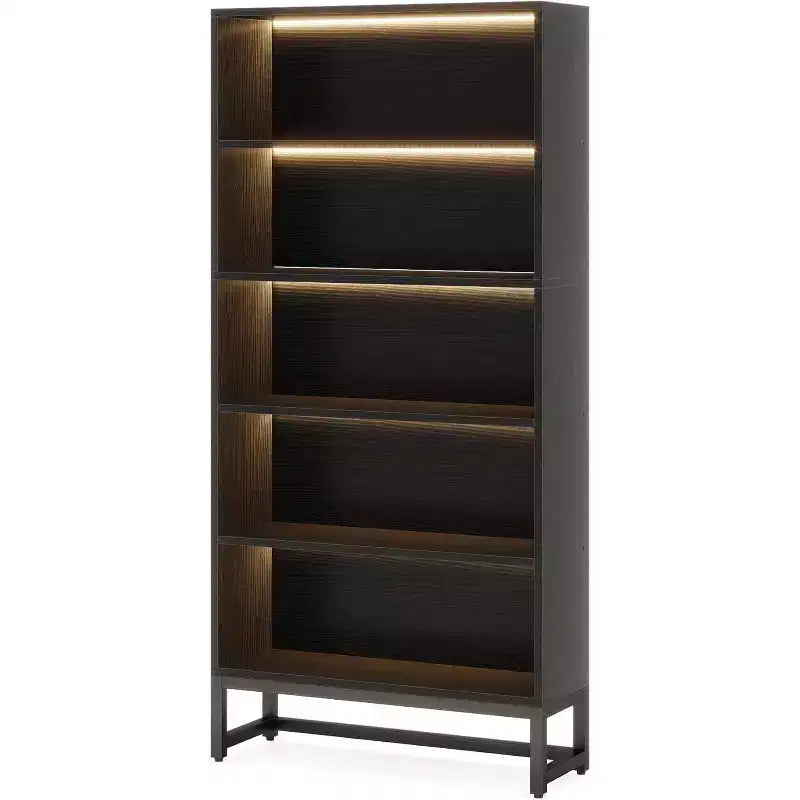 Étagère bibliothèque autoportante à 5 niveaux de 1,80 m de haut