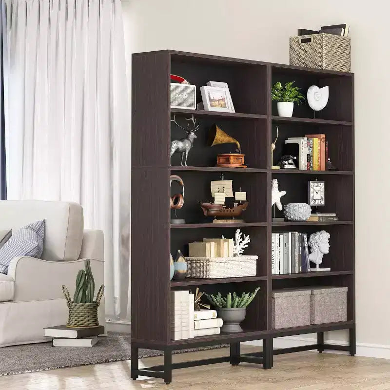 Étagère bibliothèque autoportante à 5 niveaux de 1,80 m de haut