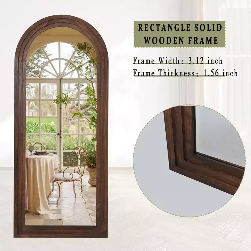 Miroirs pleine longueur rectangulaires avec dessus arrondi