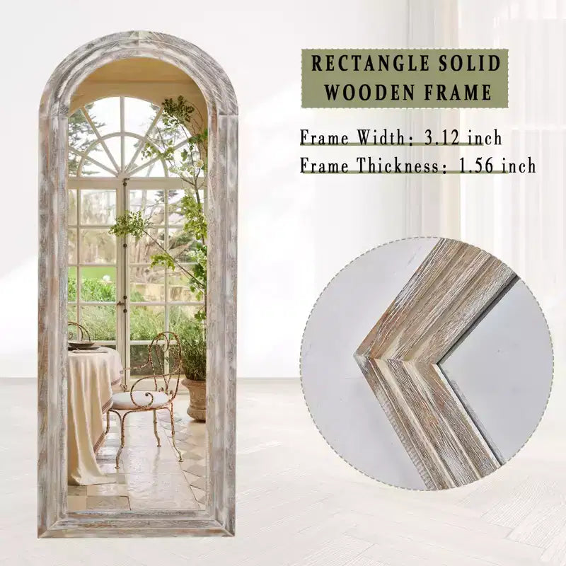 Miroirs pleine longueur rectangulaires avec dessus arrondi