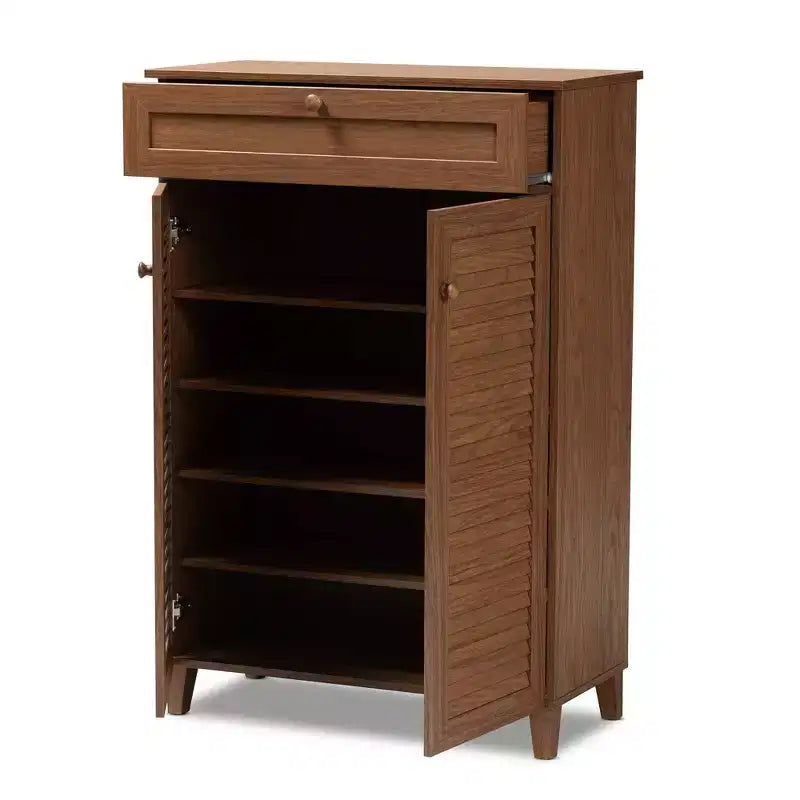 Meuble de rangement pour chaussures en bois avec tiroir et étagère