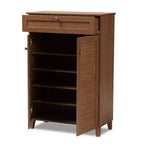 Meuble de rangement pour chaussures en bois avec tiroir et étagère