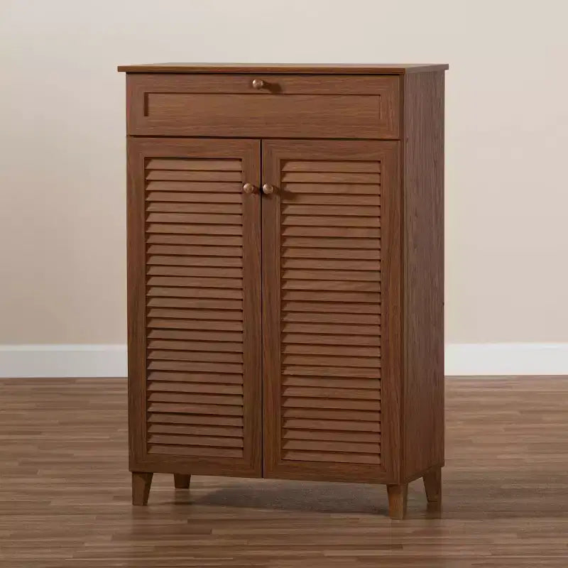 Meuble de rangement pour chaussures en bois avec tiroir et étagère