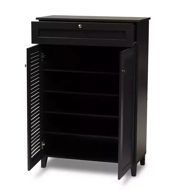 Meuble de rangement pour chaussures en bois avec tiroir et étagère