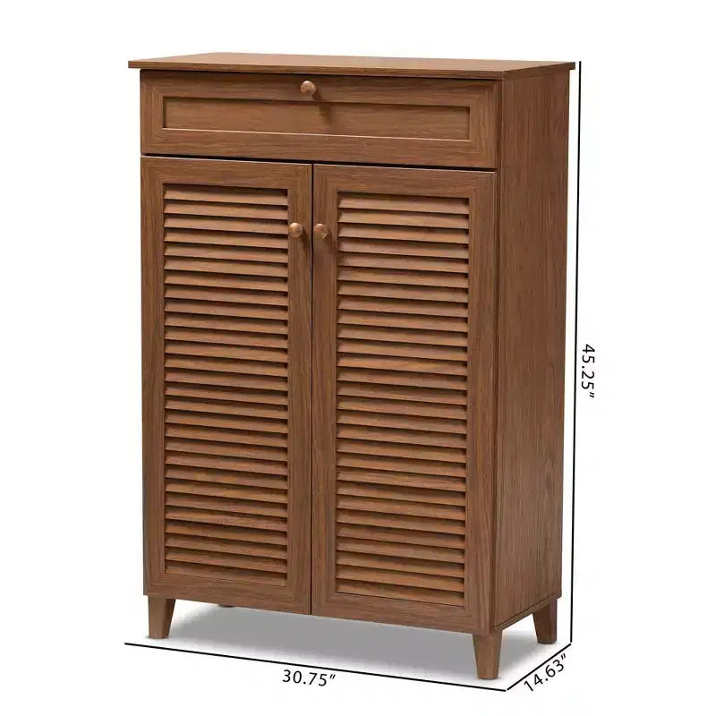 Meuble de rangement pour chaussures en bois avec tiroir et étagère