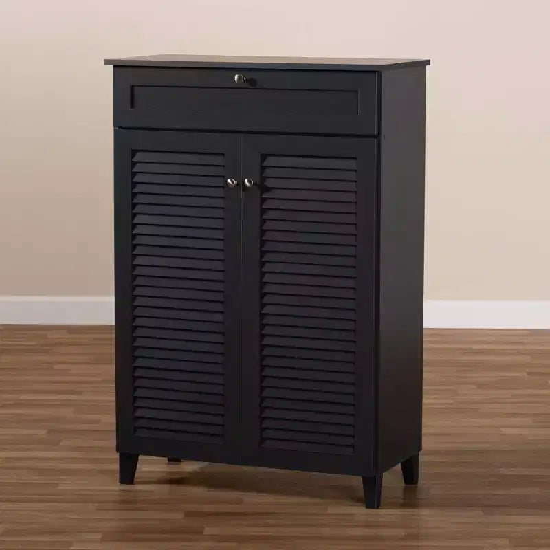Meuble de rangement pour chaussures en bois avec tiroir et étagère